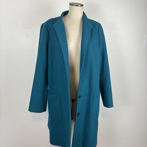 J Jill Chelsea Coat Long Peacoat Ocean Teal Blue Fits Like Large see Description - Picture 7 of 13